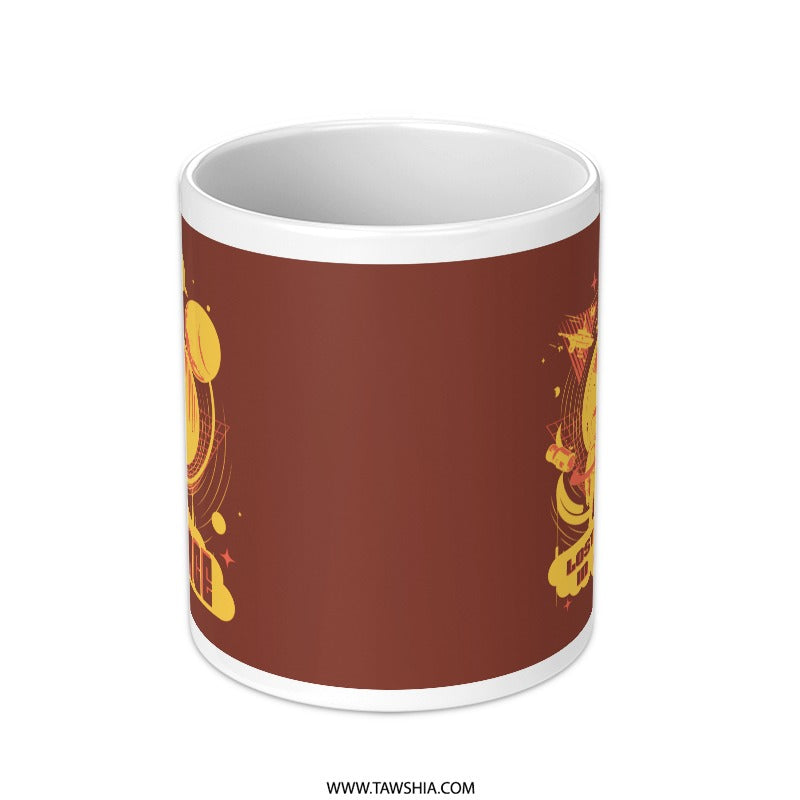 Fun Astro Retro Design Brown Ceramic Mug product