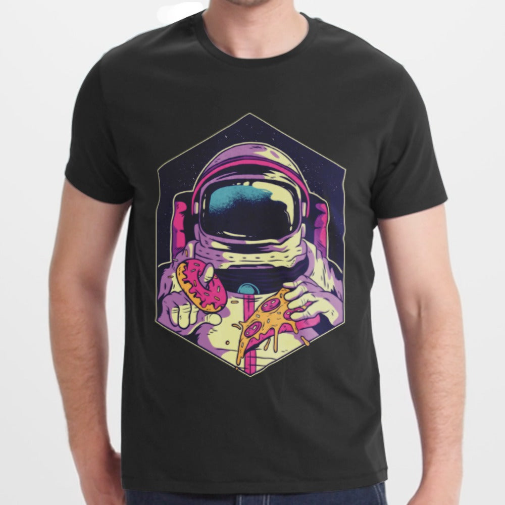 Astronaut Eating Pizza Graphic Print T-shirt product