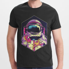 Astronaut Eating Pizza Graphic Print T-shirt product
