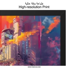 Futuristic City Wall Art, Sci Fi Building Print, Dystopian Decor, Cyberpunk Art, Modern Architecture Poster, Unique Home Decor - Tawshia