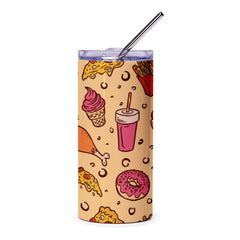 Food Patterned Insulated Tumbler With Straw product