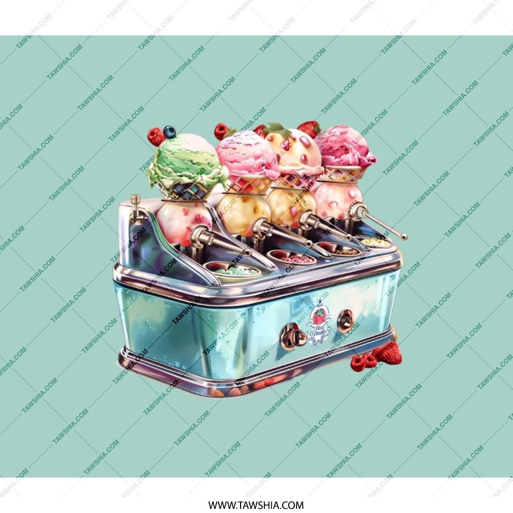 Ice Cream Backpack, Retro Design, Vintage Style, Novelty Backpack, Cute Backpack, Unique Backpack, Gift Idea, Everyday Backpack - Tawshia