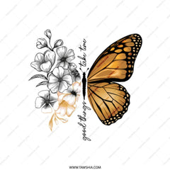 Butterfly Tote Bag, Floral Design, Motivational Quote, Aesthetic Bag, Everyday Bag, Stylish Tote - Tawshia