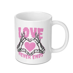 Love Never Ends Heart Skeleton Hands Mug product type