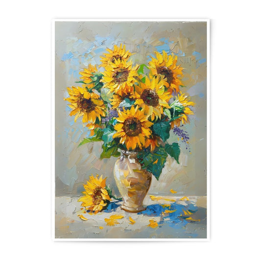Sunflower Photographic Print, Floral Art, Still Life Painting, Bright Home Decor, Summer Flowers, Kitchen Art, Gift Idea - Tawshia