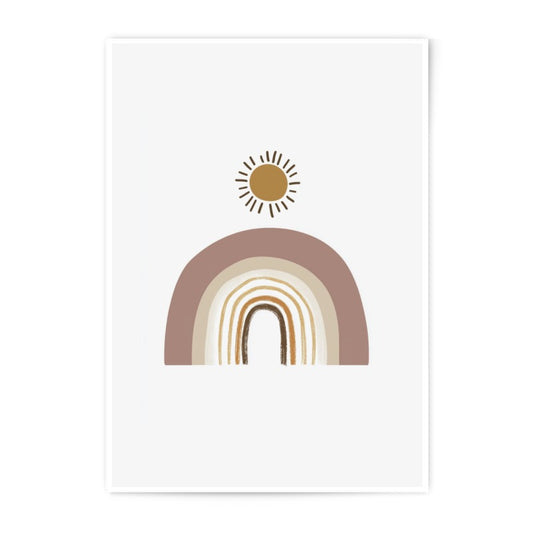 Boho Rainbow Photographic Print, Nursery Wall Art, Minimalist Sun Art, Kids Room Decor, Playroom Art, Modern Rainbow Print - Tawshia
