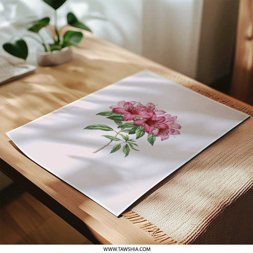 Azalea Photographic Prints, Floral Botanical Wall Art, Pink Flower Photography, Home Decor, Garden Prints, Nature Photography, Flower Art - Tawshia