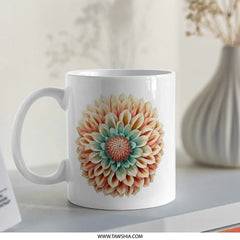 Dahlia Flower Mug, Floral Mug, Garden Mug, Colorful Mug, Gift for Her, Spring Mug, Coffee Lover Gift, Tea Cup, Unique Mug, Pretty Mug - Tawshia