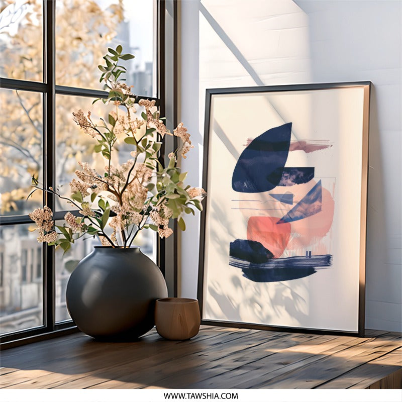 Abstract Shapes Wall Art, Modern Art Print, Contemporary Art, Home Decor, Geometric Art, Unique Wall Decor, Minimalist Art - Tawshia
