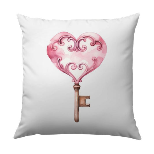 Heart Key Pillow, Romantic Decor, Love Key Design, Pink Pillow, Unique Pillow, Valentine Gift, Key to My Heart Pillow, Home Decor - Tawshia