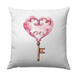 Heart Key Pillow, Romantic Decor, Love Key Design, Pink Pillow, Unique Pillow, Valentine Gift, Key to My Heart Pillow, Home Decor - Tawshia
