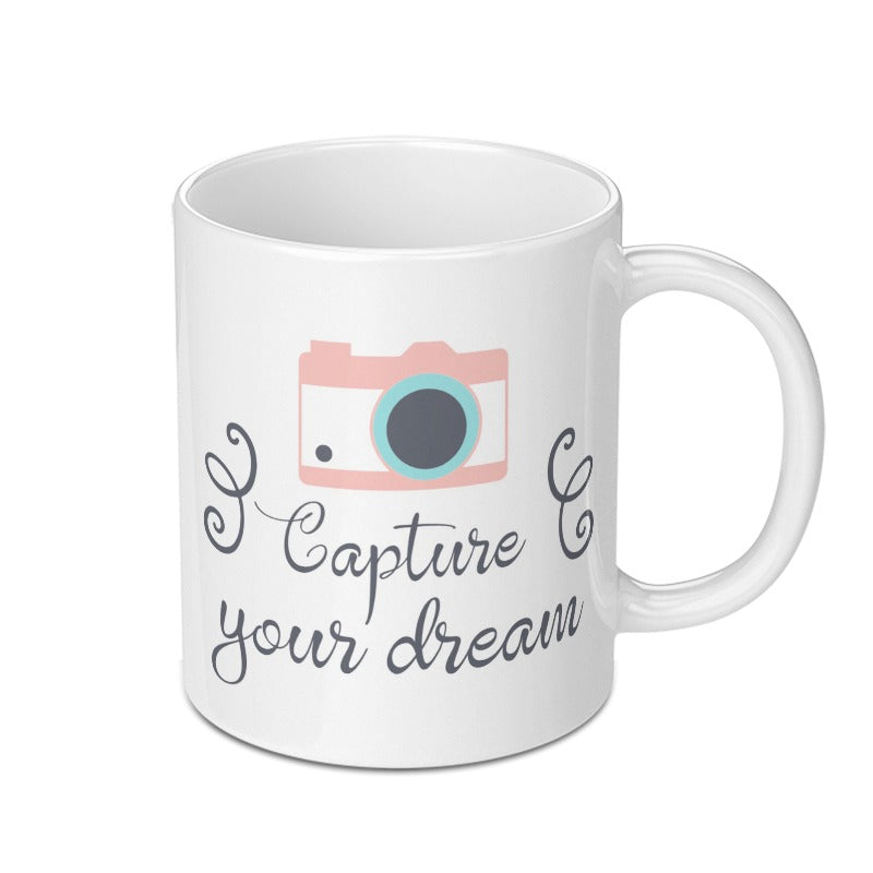 Camera Lover Mug, Capture Your Dream, Photographer Gift, Inspiring Coffee Cup, Gift for Photography Enthusiast, Unique Mug - Tawshia