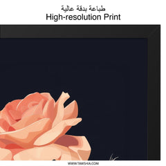 Peach Rose Wall Art, Floral Print, Botanical Illustration, Elegant Home Decor, Flower Art Print, Romantic Gift, Modern Wall Decor - Tawshia