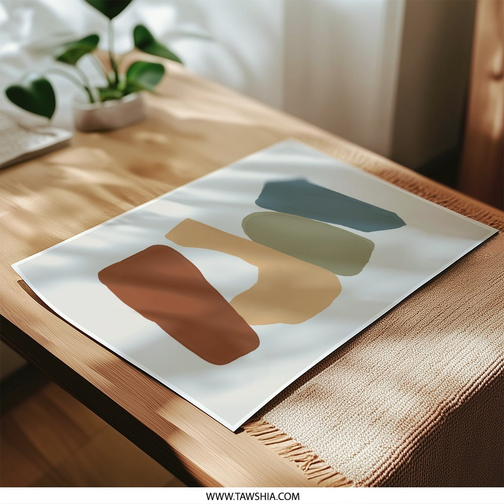 Abstract Stone Photographic Print, Modern Art Print, Minimalist Wall Decor, Geometric Shapes Art, Boho Print, Home Decor, Living Room Art - Tawshia