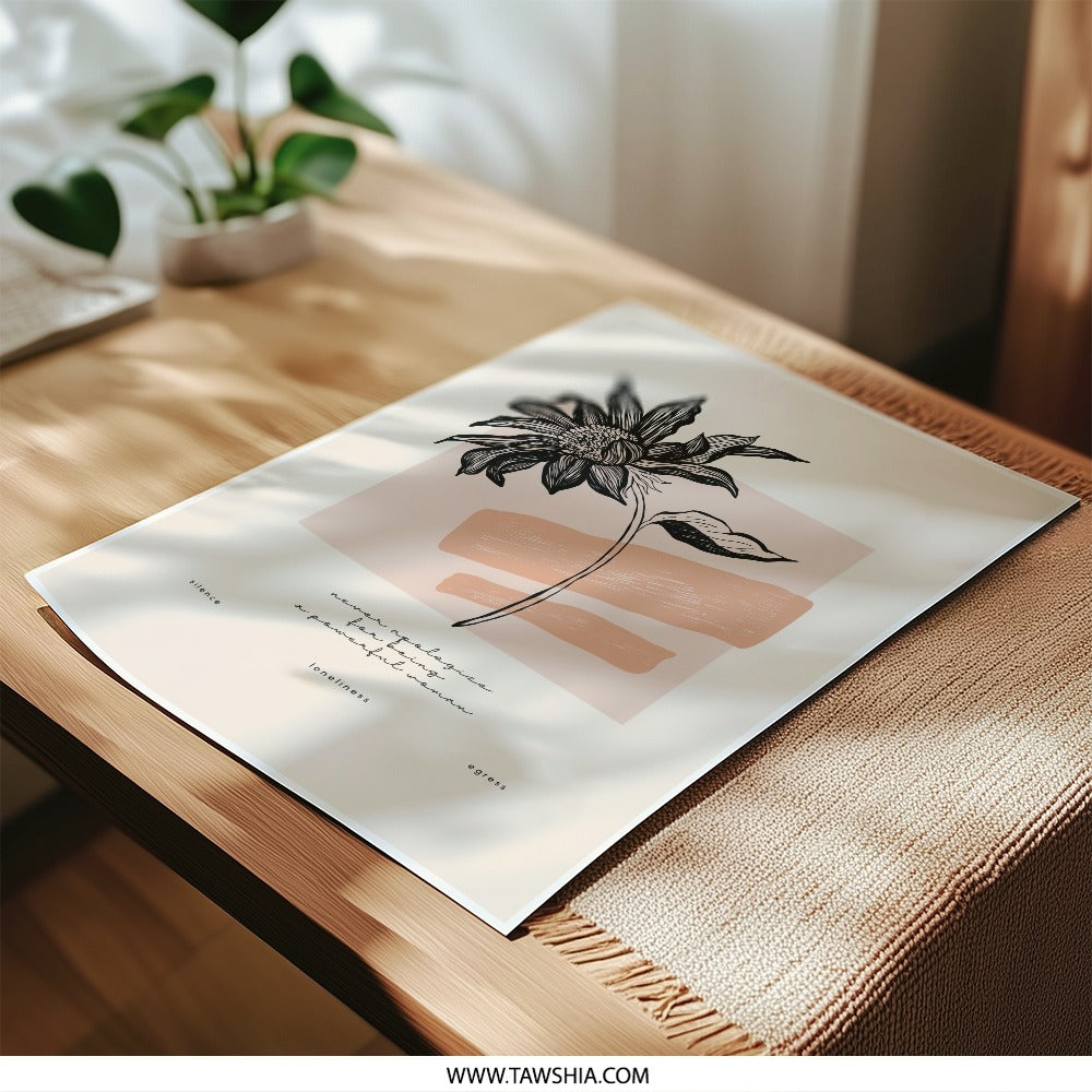 Empowering Woman Photographic Print, Floral Art, Inspirational Quote, Wall Decor, Modern Art Print, Motivational Gift - Tawshia