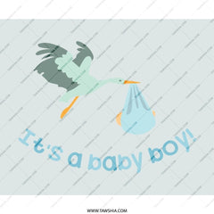 Baby Boy Mouse Pad, Stork Mousepad, New Baby Gift, Cute Mouse Pad, Baby Shower Gift, Boy Nursery Decor, Office Decor Mouse Pad - Tawshia