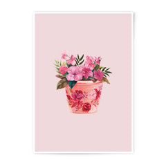Floral Photographic Prints, Pink Flowers Art, Flower Pot Decor, Botanical Wall Art, Home Decor Gift - Tawshia