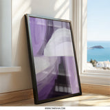 Abstract Art Wall Decor, Purple and White Painting, Modern Art Print, Contemporary Wall Art, Home Decor Art - Tawshia