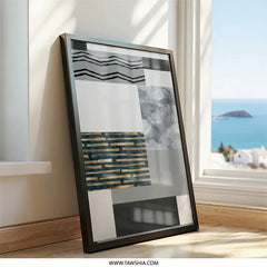 Modern Geometric Wall Art, Abstract Shapes Print, Contemporary Home Decor, Unique Art Design, Living Room Art, Office Wall Decor - Tawshia