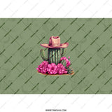 Cactus Tumbler, Cowboy Hat Tumbler, Desert Tumbler, Floral Cactus Tumbler, Gift for Cactus Lover, Unique Tumbler Design - Tawshia