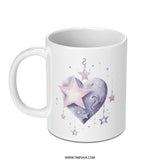 Star Heart Mug, Cute Mug, Dreamy Mug, Celestial Mug, Coffee Mug, Tea Mug, Stars Mug, Heart Mug, Unique Mug, Gift Mug - Tawshia