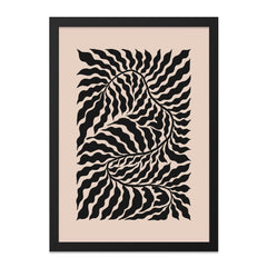 Abstract Wall Art, Botanical Print, Minimalist Art, Black Beige Decor, Modern Home Decor, Nature Inspired Art, Framed Art Print - Tawshia