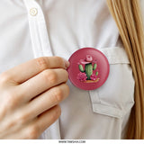 Cactus Pinback Button, Cowboy Hat, Succulent Art, Desert Plant, Western Decor, Cute Pin, Gift Idea, Trendy Accessory - Tawshia