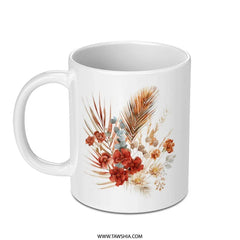 Boho Floral Mug, Rustic Flower Coffee Cup, Autumn Bloom Mug, Botanical Drinkware, Farmhouse Decor Mug, Floral Lovers Gift Mug - Tawshia