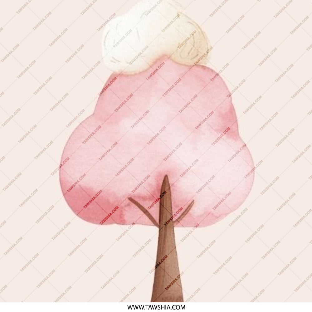 Pink Tree Pinback Button, Watercolor Tree Badge, Cute Tree Pin, Cloud Tree Button, Pastel Tree Jewelry, Arborist Gift Idea, Nature Lover - Tawshia