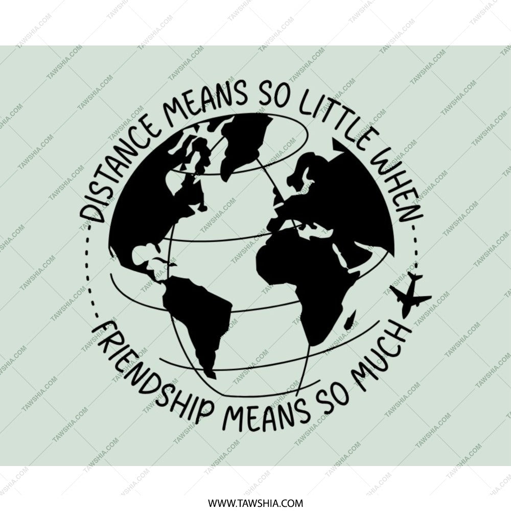 Long Distance Friendship Mouse Pad, World Map Gift, Best Friend Abroad, Travel Lover Gift, Moving Away Present, Friendship Quote - Tawshia