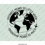 Long Distance Friendship Mouse Pad, World Map Gift, Best Friend Abroad, Travel Lover Gift, Moving Away Present, Friendship Quote - Tawshia