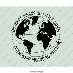 Long Distance Friendship Mouse Pad, World Map Gift, Best Friend Abroad, Travel Lover Gift, Moving Away Present, Friendship Quote - Tawshia