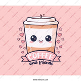 Kawaii Coffee Backpack, Coffee and Friends, Cute Backpack, Aesthetic BackPack, Stylish BackPack, School, Work BackPack, Travel BackPack - Tawshia