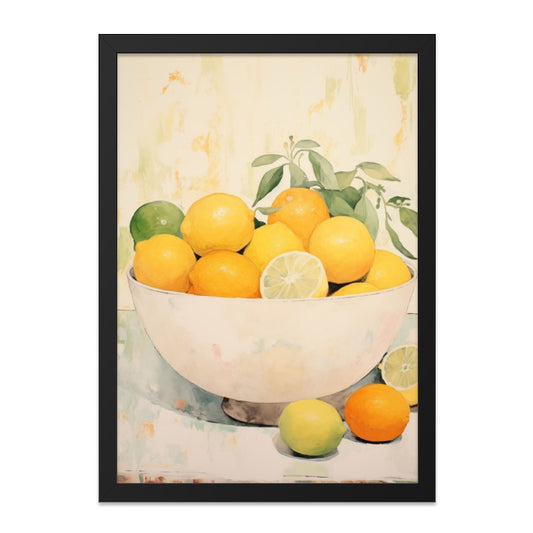 Lemon Wall Art, Citrus Print, Kitchen Decor, Watercolor Painting, Still Life Art, Fruit Art Print, Yellow Wall Decor, Home Decor Art - Tawshia