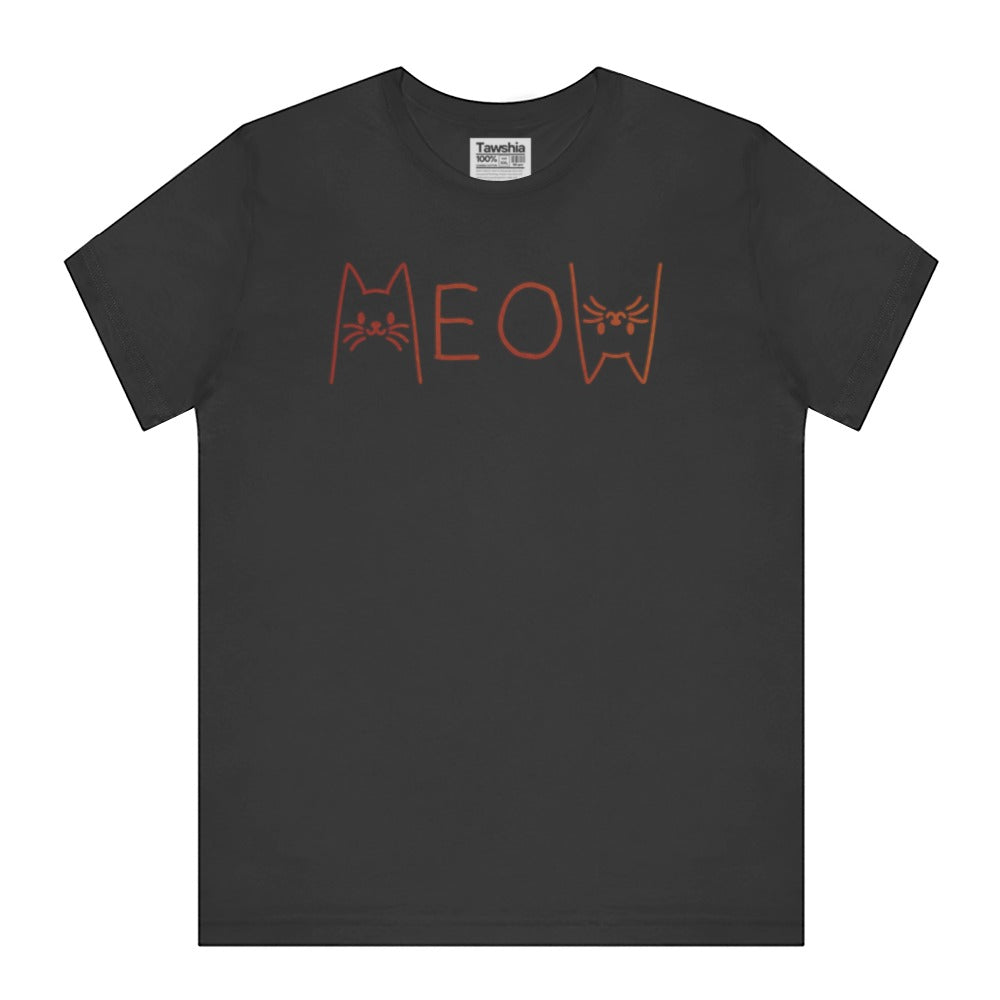 Meow Themed Black Graphic Tee Short Sleeve product type
