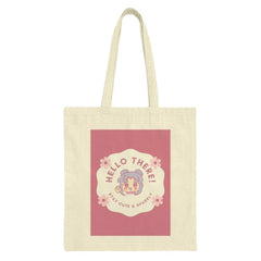 Hello There Cute Tote Bag, Sparkly Anime Design, Kawaii Girl Gift, Trendy Carryall, Aesthetic Shopping Bag, Unique Graphic Bag - Tawshia
