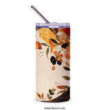Floral Tumbler, Botanical Tumbler, Flower Tumbler, Watercolor Tumbler, Nature Tumbler, Gift for Her, Tumbler with Straw, Travel Tumbler - Tawshia