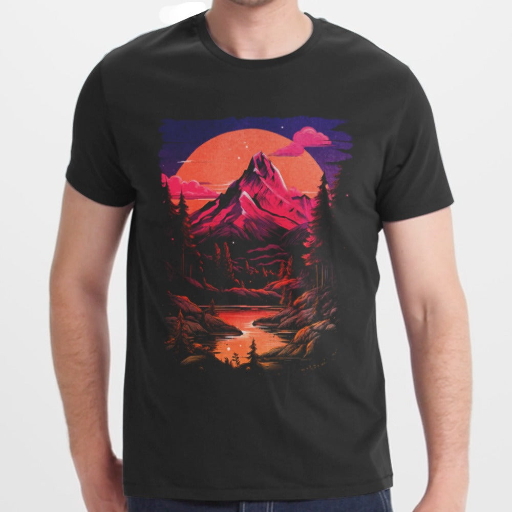 Vibrant Mountain Sunset Graphic T-Shirt product type