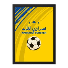 Nasraoui Forever Wall Art, Football Poster, Soccer Fan Gift, Sports Decor, Arabic Calligraphy Print, Blue and Yellow Wall Decor - Tawshia