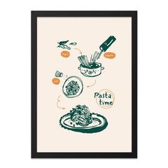 Pasta Time Wall Art, Spaghetti Recipe Print, Kitchen Decor, Foodie Gift, Italian Cuisine Art, Culinary Wall Art, Pasta Lovers Gift - Tawshia