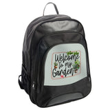 Welcome to My Garden Backpack, Floral Backpack, Plant Lover Gift, Gardening, Cactus, Fern, Hibiscus, Green Leaves, Botanical Backpack - Tawshia