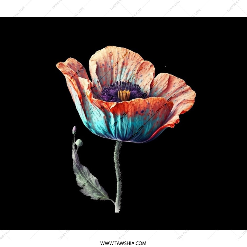 Floral Poppy Backpack, Unique Flower Art Backpack, Stylish Backpack, Gift for Her, School Backpack, Everyday Backpack - Tawshia