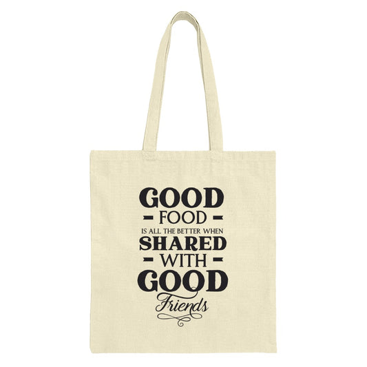 Good Food Good Friends Tote Bag, Minimalist Design Tote, Foodie Gift Idea, Casual Everyday Tote, Reusable Shopping Bag, Eco Friendly Tote - Tawshia