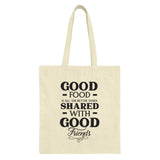Good Food Good Friends Tote Bag, Minimalist Design Tote, Foodie Gift Idea, Casual Everyday Tote, Reusable Shopping Bag, Eco Friendly Tote - Tawshia