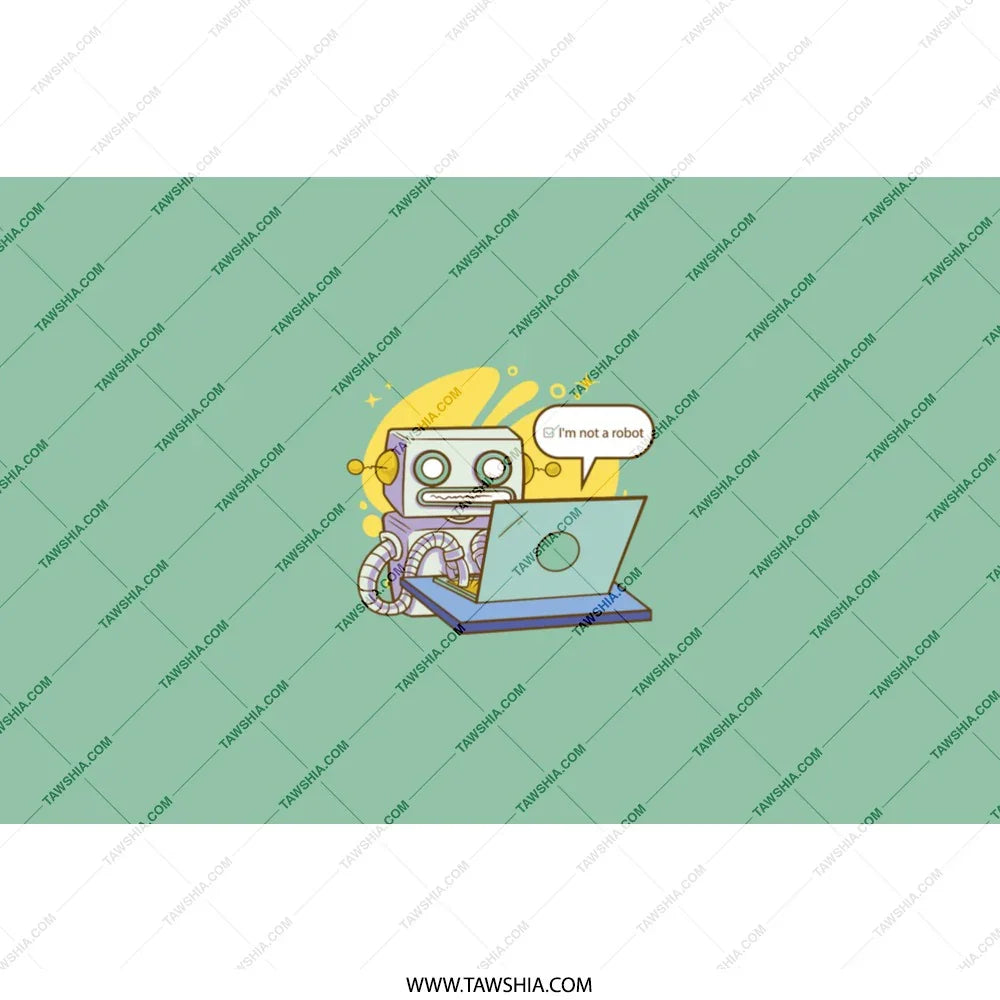 Chatbot illustration with laptop funny robot art product type