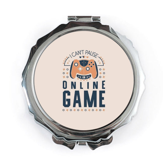 Gamer Pocket Mirror, I Can't Pause, Funny Gaming Gift, Online Game Player, Handbag Mirror, Unique Gift for Gamers, Gaming Accessory - Tawshia