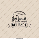 Best Friends Pocket Mirror, Connected by Heart, Friendship Gift, Long Distance Gift, Travel Mirror, Makeup Mirror, Cosmetic Mirror - Tawshia