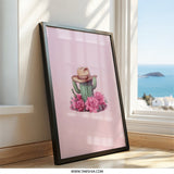 Cactus Wall Art, Cowboy Hat Print, Pink Flower Decor, Western Art Print, Desert Wall Decor, Cute Plant Art, Home Decor, Gift Idea - Tawshia