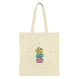Cute Macarons Tote Bag, Foodie Gift, Sweet Treats Bag, Kawaii Aesthetic, Pastel Hearts, Dessert Lover, French Macaron Design, Trendy Tote - Tawshia