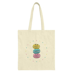 Cute Macarons Tote Bag, Foodie Gift, Sweet Treats Bag, Kawaii Aesthetic, Pastel Hearts, Dessert Lover, French Macaron Design, Trendy Tote - Tawshia